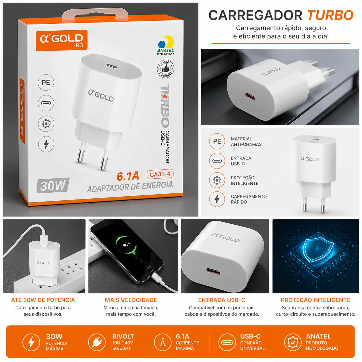 CARREGADOR TURBO 30W - Imagem 2