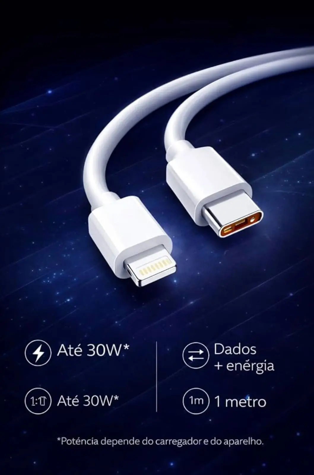 CABO USB-C PARA LIGHTNING 30W - Imagem 4