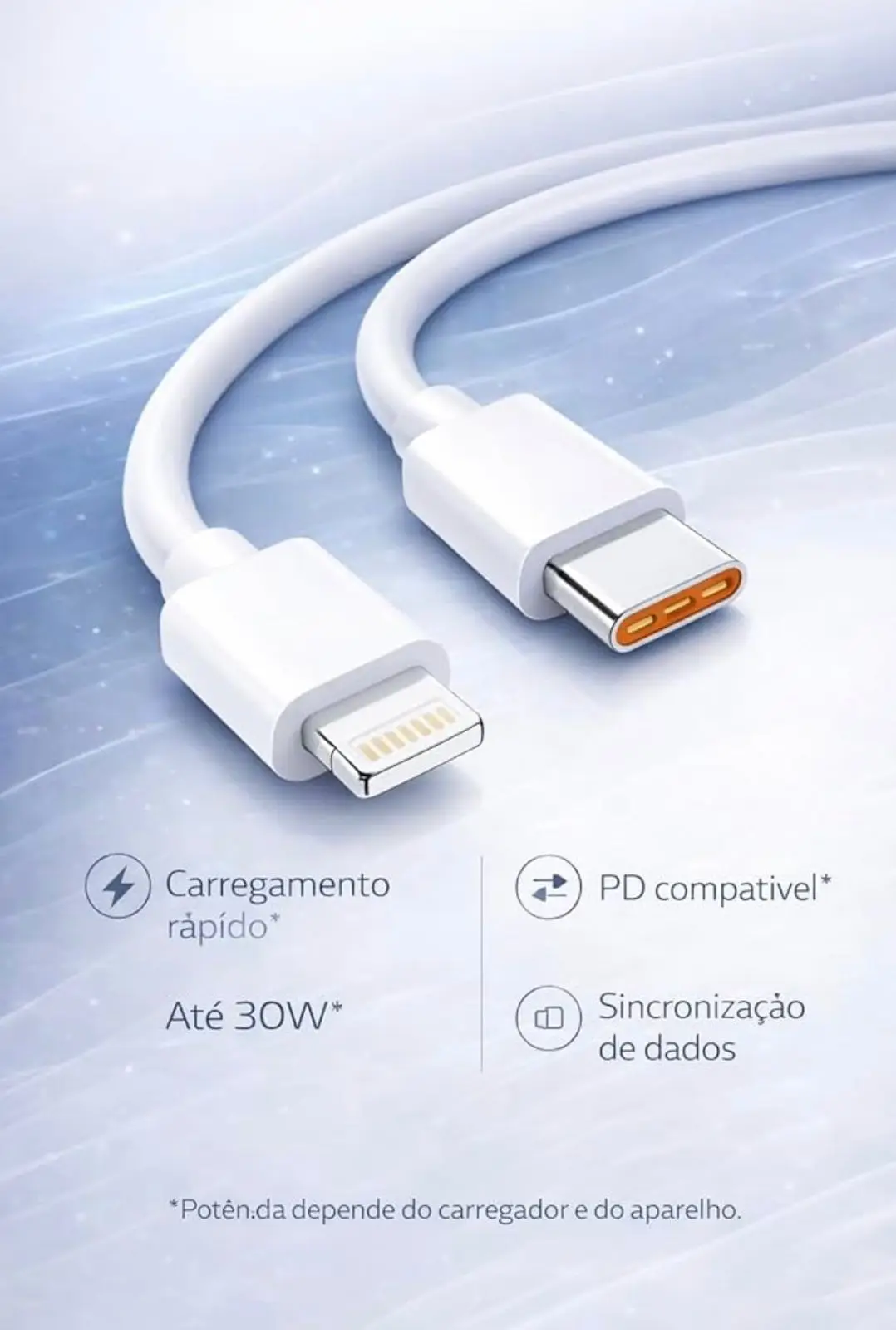CABO USB-C PARA LIGHTNING 30W - Imagem 3
